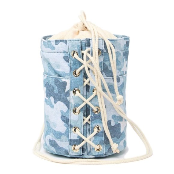 Peace Love World Drawstring Bucket Bag - Picture 3 of 9
